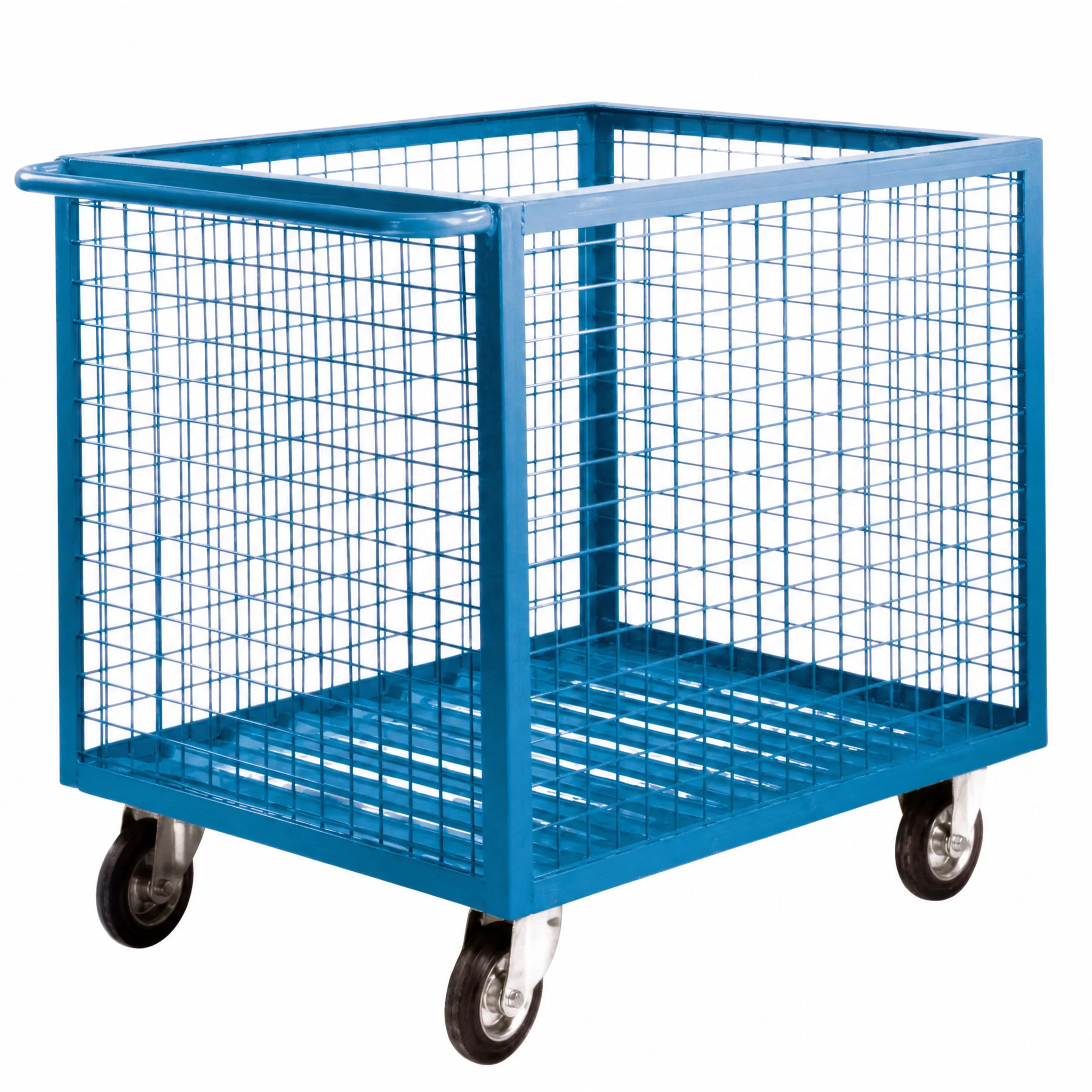 Gitterwagen Typ GW in Himmelblau mit Vollgummirollen