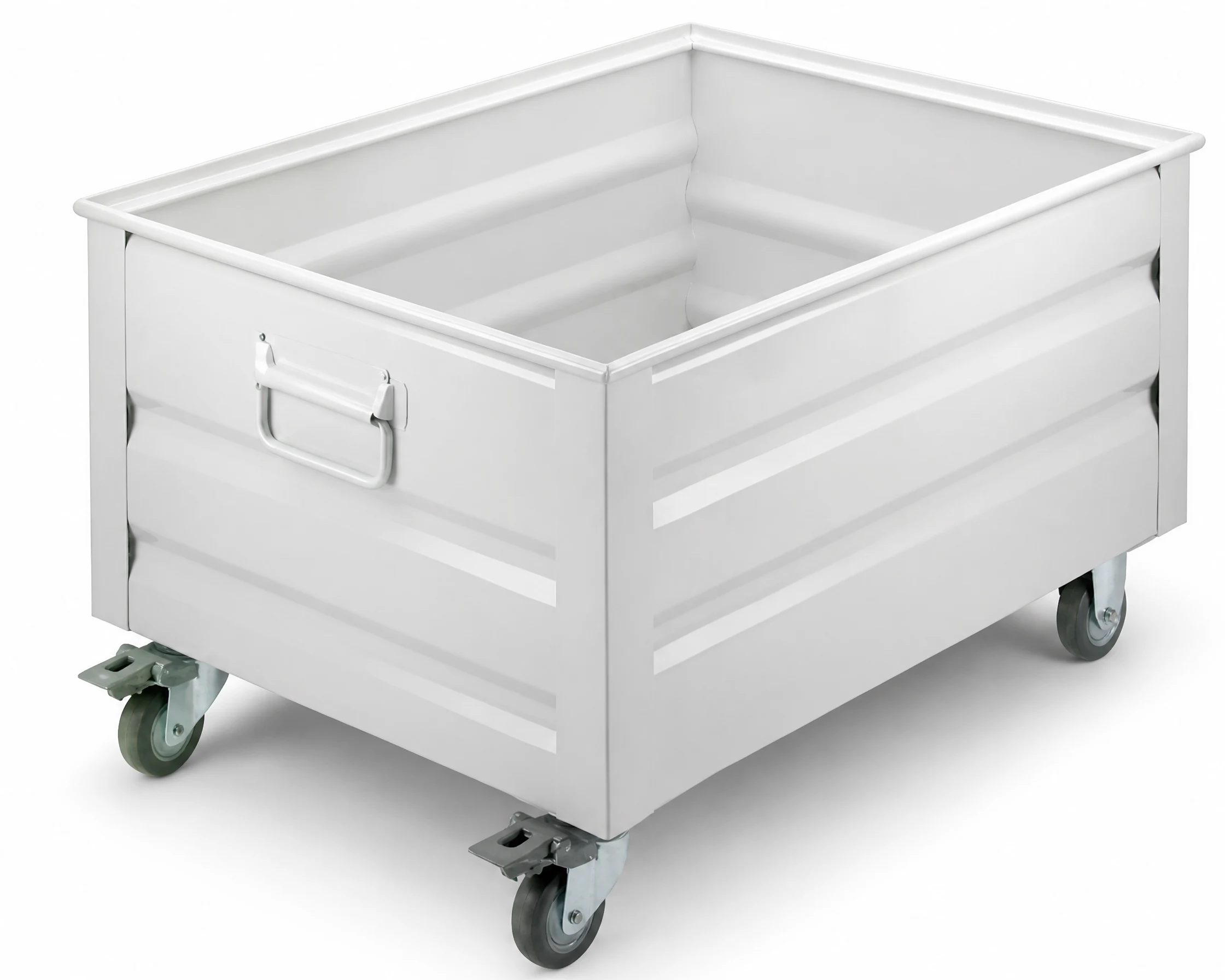 Großer Rollcontainer Typ LB-SO, verzinkt, auf vier Rollen